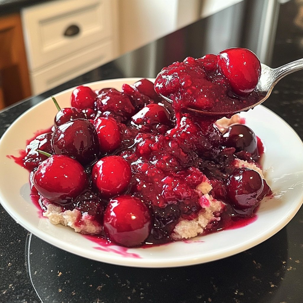 Rote Grütze mit Kirschen
