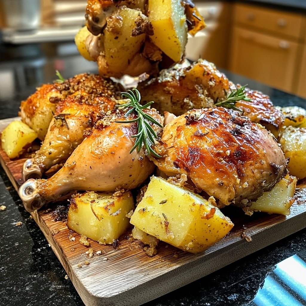 Hähnchen-Rosmarinkartoffel-Blech