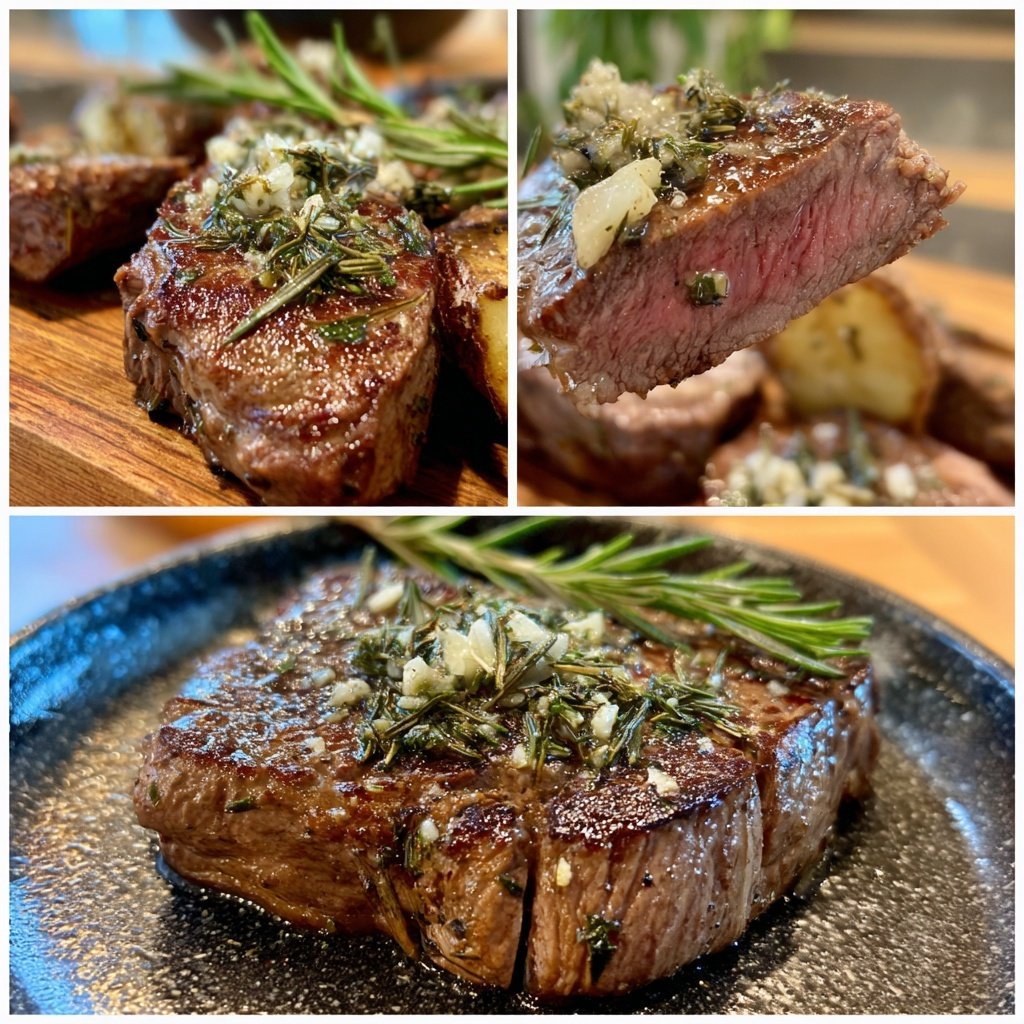 Steak mit Rosmarinkartoffeln