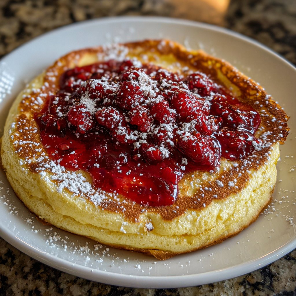 Pfannkuchen mit Himbeerkompott