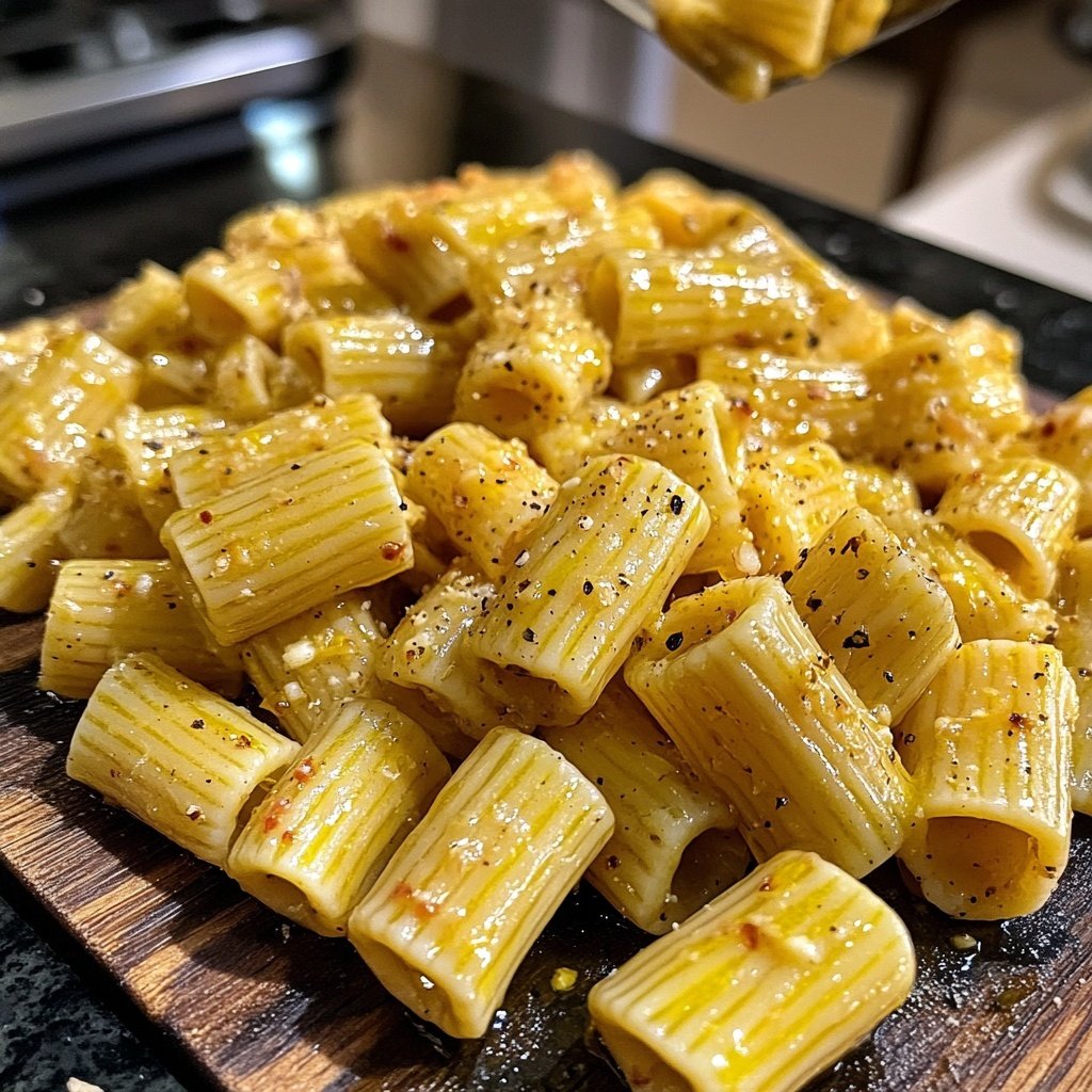 Rigatoni mit Olivenöl und Knoblauch