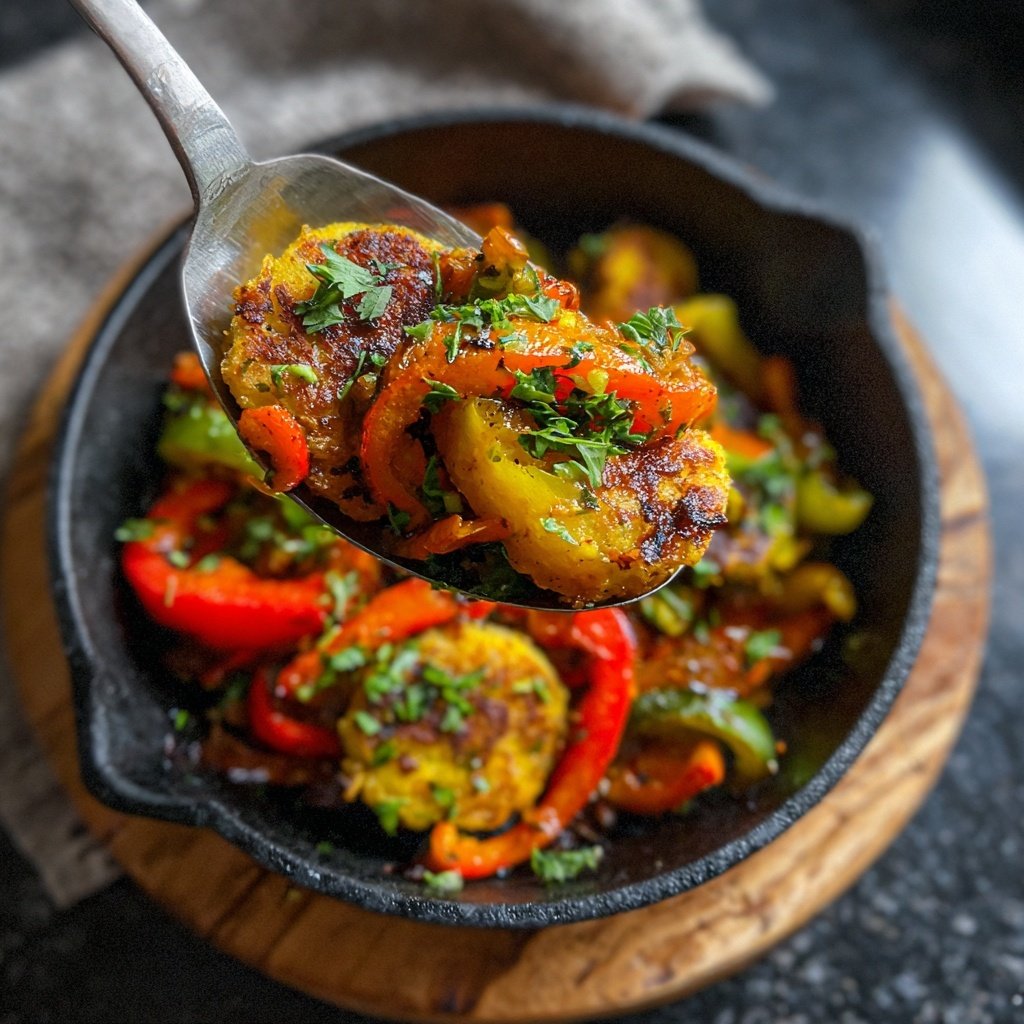 Vegetarisches Abendessen mit Süßkartoffelpfanne