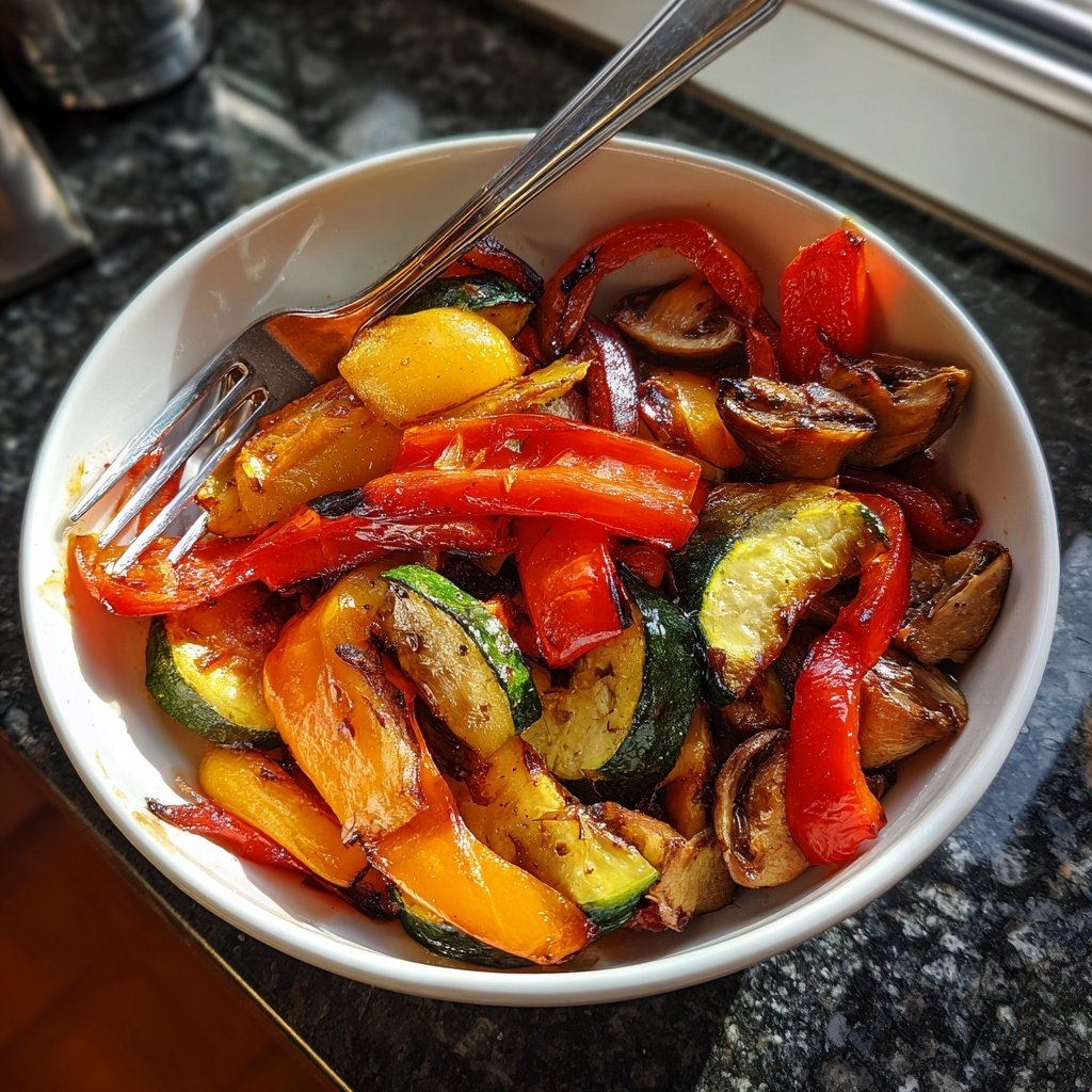 Abendessen mit gebratenem Gemüse