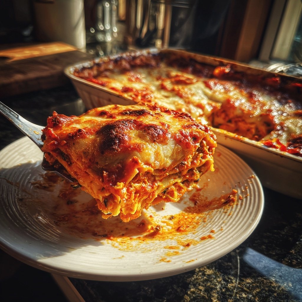 Lasagne mit Tomaten-Linsen-Sauce